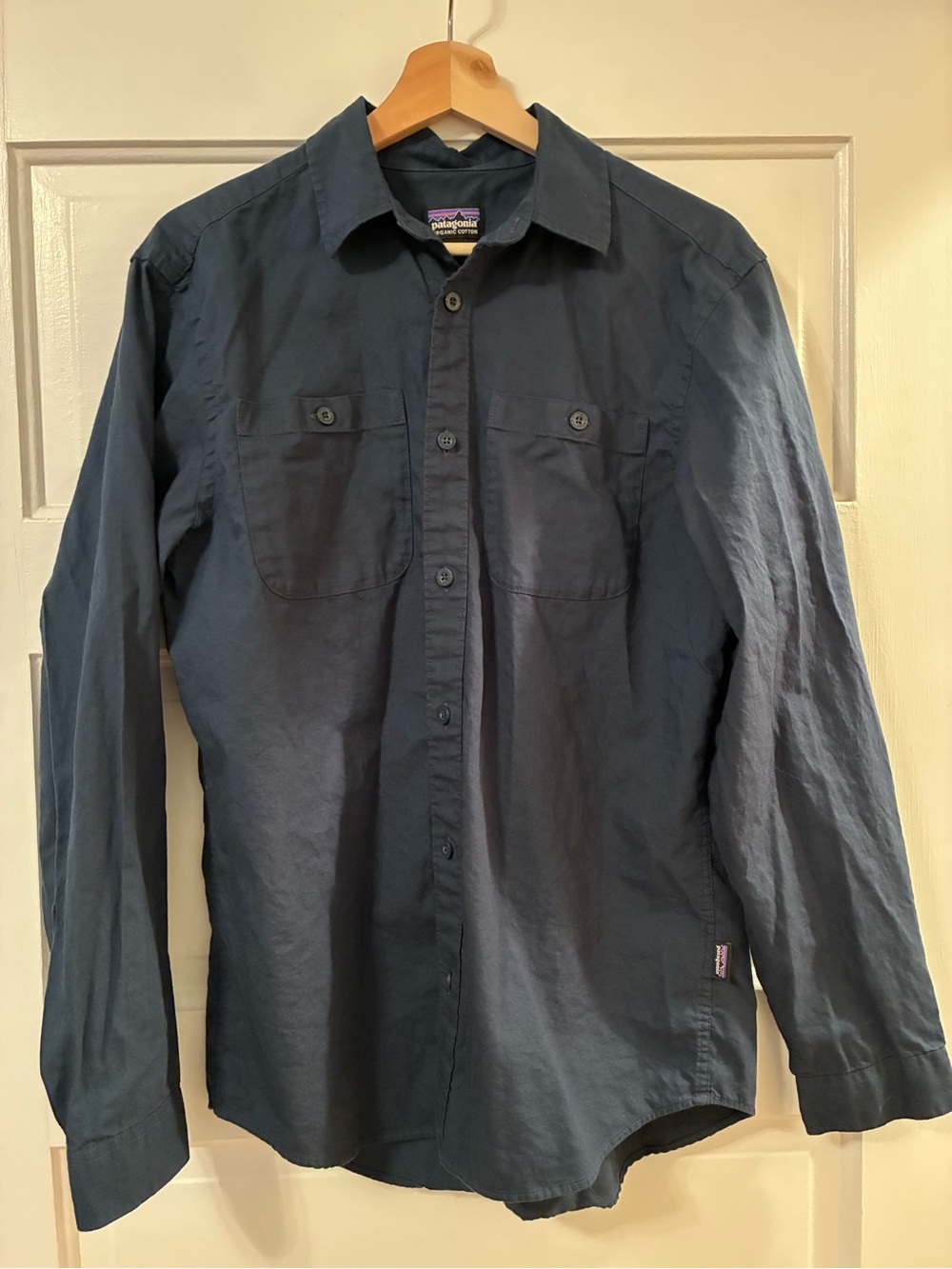 Patagonia 100% Organic Cotton Navy Long-Sleeve Button Down Shirt Men’s Small
